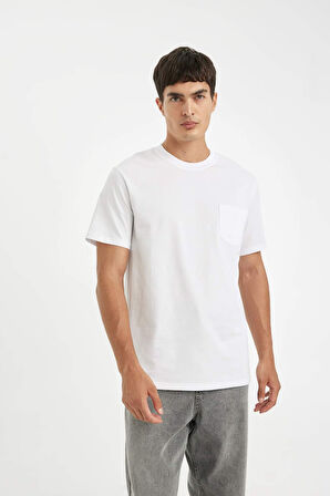 DeFacto Regular Fit Bisiklet Yaka Basic Düz Kısa Kollu Tişört D4797AX24AUWT32
