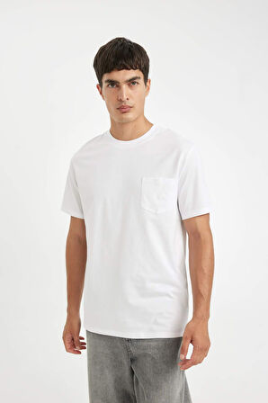 DeFacto Regular Fit Bisiklet Yaka Basic Düz Kısa Kollu Tişört D4797AX24AUWT32