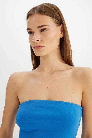 DeFacto Bodycon Vücudu Saran Straplez Fitilli Kaşkorse Midi Abiye Elbise D4440AX24HSBE124