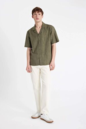 DeFacto Relax Fit Yazlık Polo Yaka Pamuklu Kısa Kollu Gömlek D4540AX24SMKH422