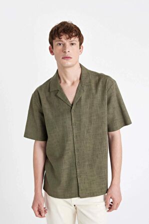 DeFacto Relax Fit Yazlık Polo Yaka Pamuklu Kısa Kollu Gömlek D4540AX24SMKH422
