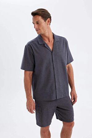 DeFacto Relax Fit Yazlık Polo Yaka Pamuklu Kısa Kollu Gömlek D4540AX24SMAR148
