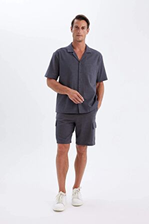 DeFacto Relax Fit Yazlık Polo Yaka Pamuklu Kısa Kollu Gömlek D4540AX24SMAR148