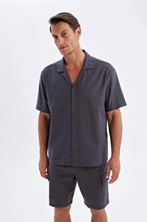DeFacto Relax Fit Yazlık Polo Yaka Pamuklu Kısa Kollu Gömlek D4540AX24SMAR148