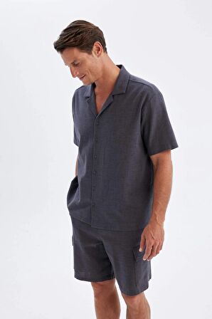 DeFacto Relax Fit Yazlık Polo Yaka Pamuklu Kısa Kollu Gömlek D4540AX24SMAR148