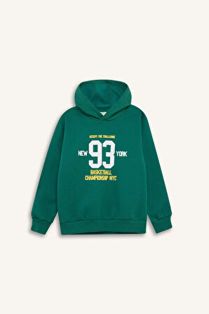 DeFacto Erkek Çocuk Kapüşonlu Baskılı Kalın Sweatshirt C9805A824WNGN215