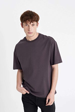 DeFacto Boxy Fit Bisiklet Yaka Kısa Kollu Tişört D5071AX24HSBN337
