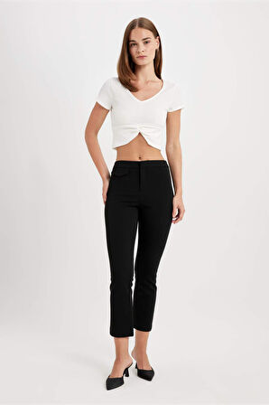 DeFacto Flare Fit Süs Cepli Yüksek Bel Pantolon D4787AX24HSBK81