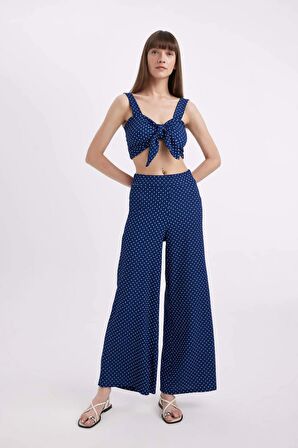 Wide Leg Puantiye Bürümcük Pantolon
