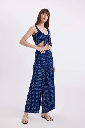 Wide Leg Puantiye Bürümcük Pantolon