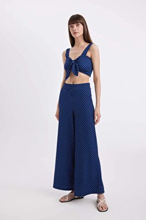 Wide Leg Puantiye Bürümcük Pantolon