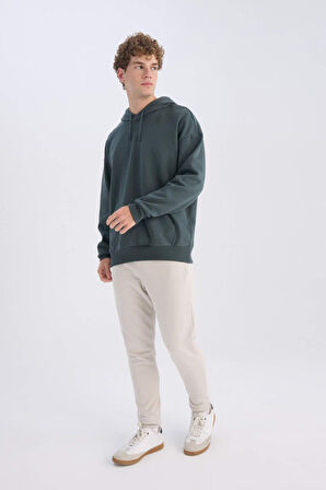 DeFacto Jogger Eşofman Altı Slim Fit Dar Kesim Beli Bağcıklı Lastikli Paça Fermuar Cepli A4387AX24AUBG766