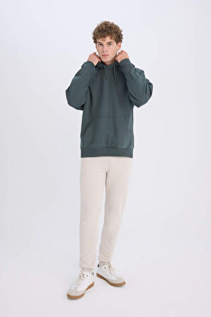 DeFacto Jogger Eşofman Altı Slim Fit Dar Kesim Beli Bağcıklı Lastikli Paça Fermuar Cepli A4387AX24AUBG766