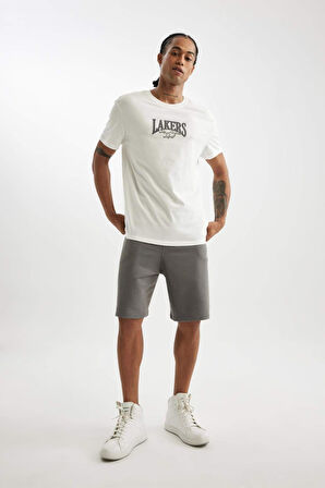 DeFactoFit NBA Los Angeles Lakers Kısa Paça Şort D2752AX24AUGR211
