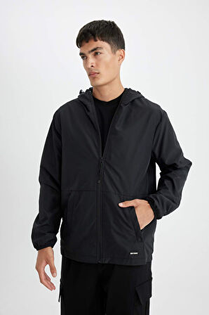 DeFacto Su İtici Çift Slim Fit Kapüşonlu Yağmurluk Mont C5821AX24AUBK27