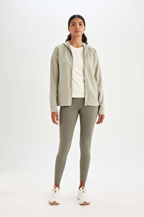 DeFactoFit Standart Fit Sporcu Fermuarlı Skuba Dalgıç Kumaş Hırka A5627AX24AUKH418