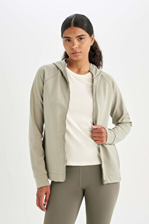 DeFactoFit Standart Fit Sporcu Fermuarlı Skuba Dalgıç Kumaş Hırka A5627AX24AUKH418