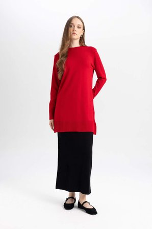 DeFacto Beli Lastikli Basıc Siyah Triko Maxi Etek D2526AX24WNBK81
