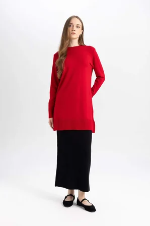 DeFacto Beli Lastikli Basıc Siyah Triko Maxi Etek D2526AX24WNBK81