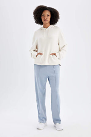 DeFactoFit Sporcu Jogger İnce Eşofman Altı Basic Düz Standart Fit Geniş Paça Skuba Dalgıç Kumaş A5628AX24AUBE748