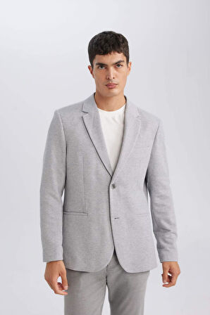 DeFacto Slim Fit Astarlı Blazer Ceket N0503AZ24AUGR377