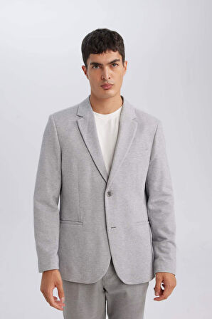 DeFacto Slim Fit Dar Kesim Astarlı Düğmeli Blazer Ceket N0503AZ24AUGR377