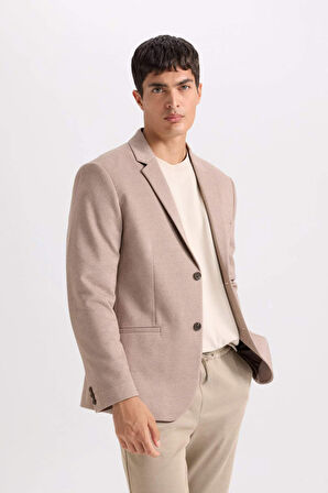 DeFacto Slim Fit Dar Kesim Astarlı Düğmeli Blazer Ceket N0503AZ24AUBG583