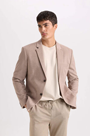 Slim Fit Astarlı Blazer Ceket