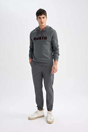 DeFacto Regular Fit Kapüşonlu Baskılı Kalın Sweatshirt L5850AZ24AUGN807