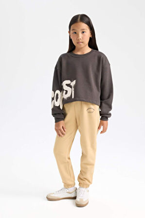 DeFacto Kız Çocuk Bisiklet Yaka Baskılı Sweatshirt D2882A824WNAR227