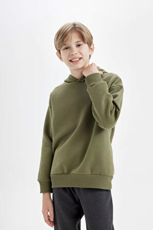DeFacto Erkek Çocuk Oversize Geniş Kalıp Sırt Baskılı Kapüşonlu Sweatshirt D3969A824WNKH262