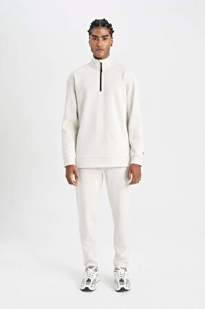 DeFactoFit  Slim Fit Sporcu Jogger Eşofman Altı Dar Kesim Fermuarlı Basic Düz Standart Paça S3309AZ24AUBG721