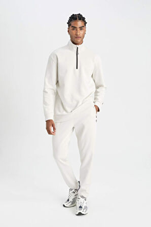 DeFactoFit  Slim Fit Sporcu Jogger Eşofman Altı Dar Kesim Fermuarlı Basic Düz Standart Paça S3309AZ24AUBG721