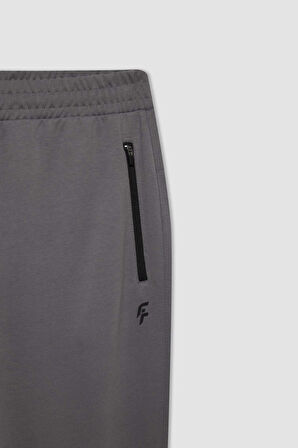 DeFactoFit  Sporcu Jogger Eşofman Altı Slim Fit Dar Kesim Beli Paçası Lastikli Cepli Basic Düz D0928AX24AUGR211