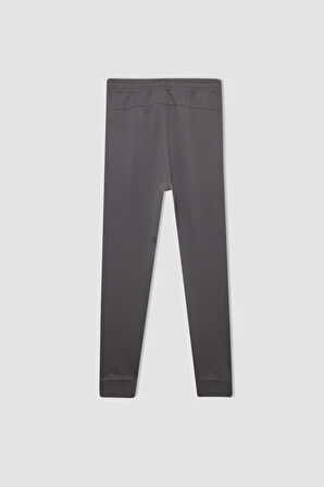 DeFactoFit  Sporcu Jogger Eşofman Altı Slim Fit Dar Kesim Beli Paçası Lastikli Cepli Basic Düz D0928AX24AUGR211