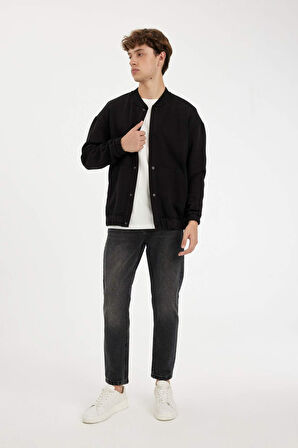 DeFacto Boxy Fit Kolej Yaka Bomber İçi Yumuşak Tüylü Hırka C7058AX24AUBK81