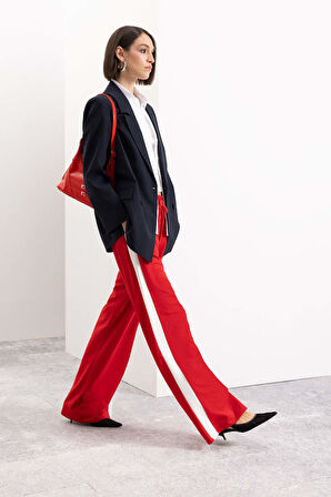 Coool Wide Leg Geniş Bol Paça Eşofman Altı Geniş Paça Beli Lastikli Bağcıklı Şeritli