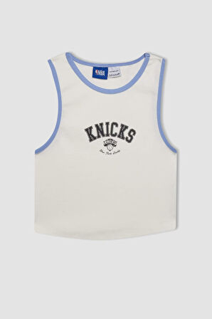 DeFactoFit NBA New York Knicks Cropped Fit Bisiklet Yaka Ribana Atlet C6316AX24HSER105