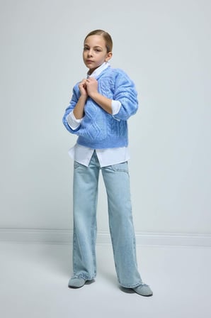 DeFacto Kız Çocuk Wide Leg Geniş Bol Paça Cepli Pantolon D3719A824WNNM39