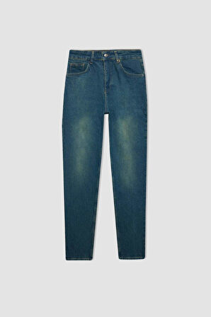 DeFacto Comfort Mom Yüksek Bel Uzun Jean Yıkamalı Pantolon D4302AX24AUNM28