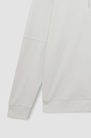 DeFacto Gri DeFactoFit Standart Fit Dik Yaka Fermuarlı Skuba Dalgıç Kumaş Sporcu Sweatshirt C9172AX24AUGR493