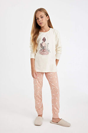 DeFacto Kız Çocuk Baskılı Uzun Kollu Pijama Takımı D6051A824AUBG759