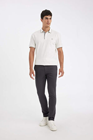 DeFacto Yazlık Chino Kanvas Pantolon Slim Fit Dar Kesim 4 Cepli Pamuklu Gabardin Esnek Dar Paça W3012AZ24AUAR110