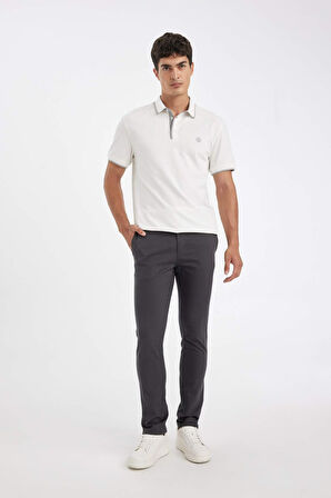 DeFacto Yazlık Chino Kanvas Pantolon Slim Fit Dar Kesim 4 Cepli Pamuklu Gabardin Esnek Dar Paça W3012AZ24AUAR110