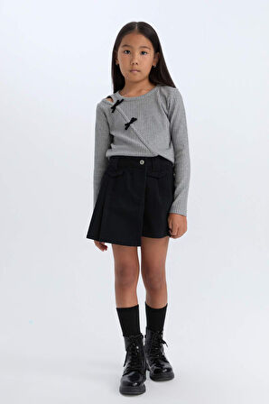 DeFacto Kız Çocuk Gabardin Şort Etek D5239A824WNBK27