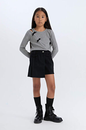 DeFacto Kız Çocuk Gabardin Şort Etek D5239A824WNBK27