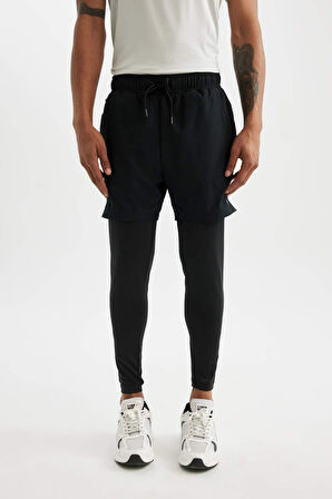 DeFactoFit Slim Fit Dar Kesim Sporcu Dokuma Şort
