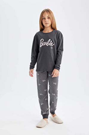 DeFacto Kız Çocuk Barbie Uzun Kollu Pijama Takımı D6060A824AUAR126