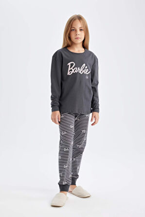 DeFacto Kız Çocuk Barbie Uzun Kollu Pijama Takımı D6060A824AUAR126