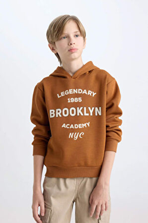 DeFacto Erkek Çocuk Kapüşonlu Baskılı Sweatshirt D4343A8NSBN202